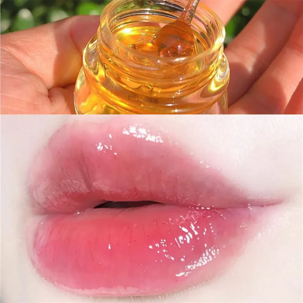 10ML Honey lip Oil Removing Dead Skin Smoothing Lip Sleep Repair Lip Balm Before Makeup Base Moisturizing Wrinkling Mask lip balm lip oil