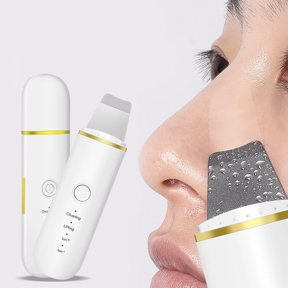 25Khz Ultrasonic Vibration Skin Scrubber EMS Stainless Steel Spatula Blackhead Remover Skin Scrubber