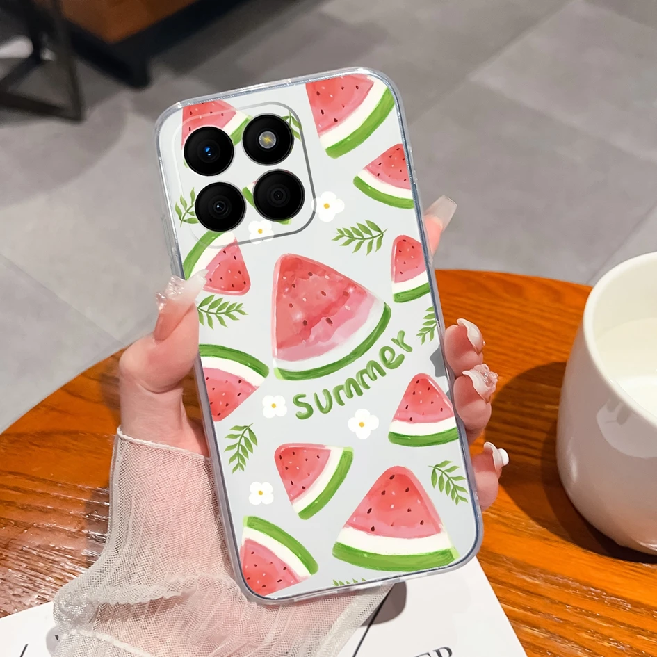Clear TPU Silicone Soft Protective Case with Pretty Butterfly Bear Design for 6.75-Inch Smartphones