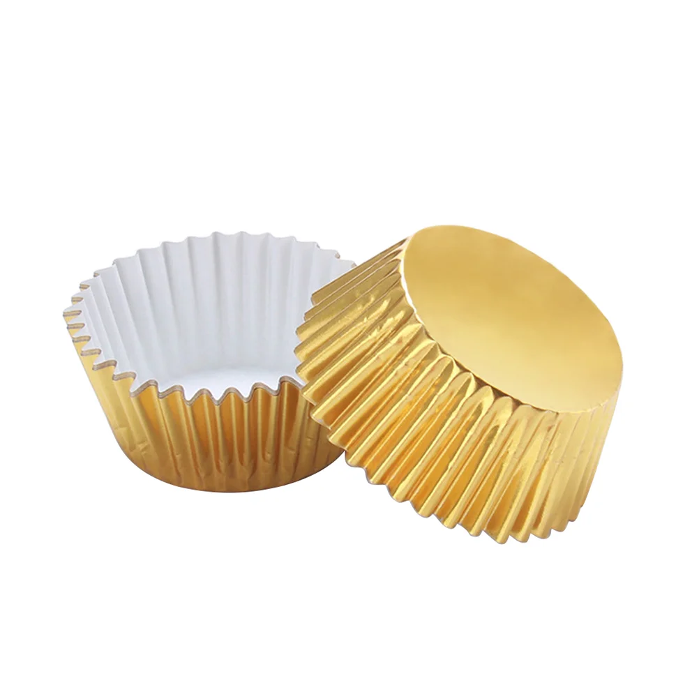 

Aluminum Foil Cups Cupcake Liners Muffin Cupcake Paper Gold Mini Cake Forms Muffin Molds Baking Molds Decorating Tools