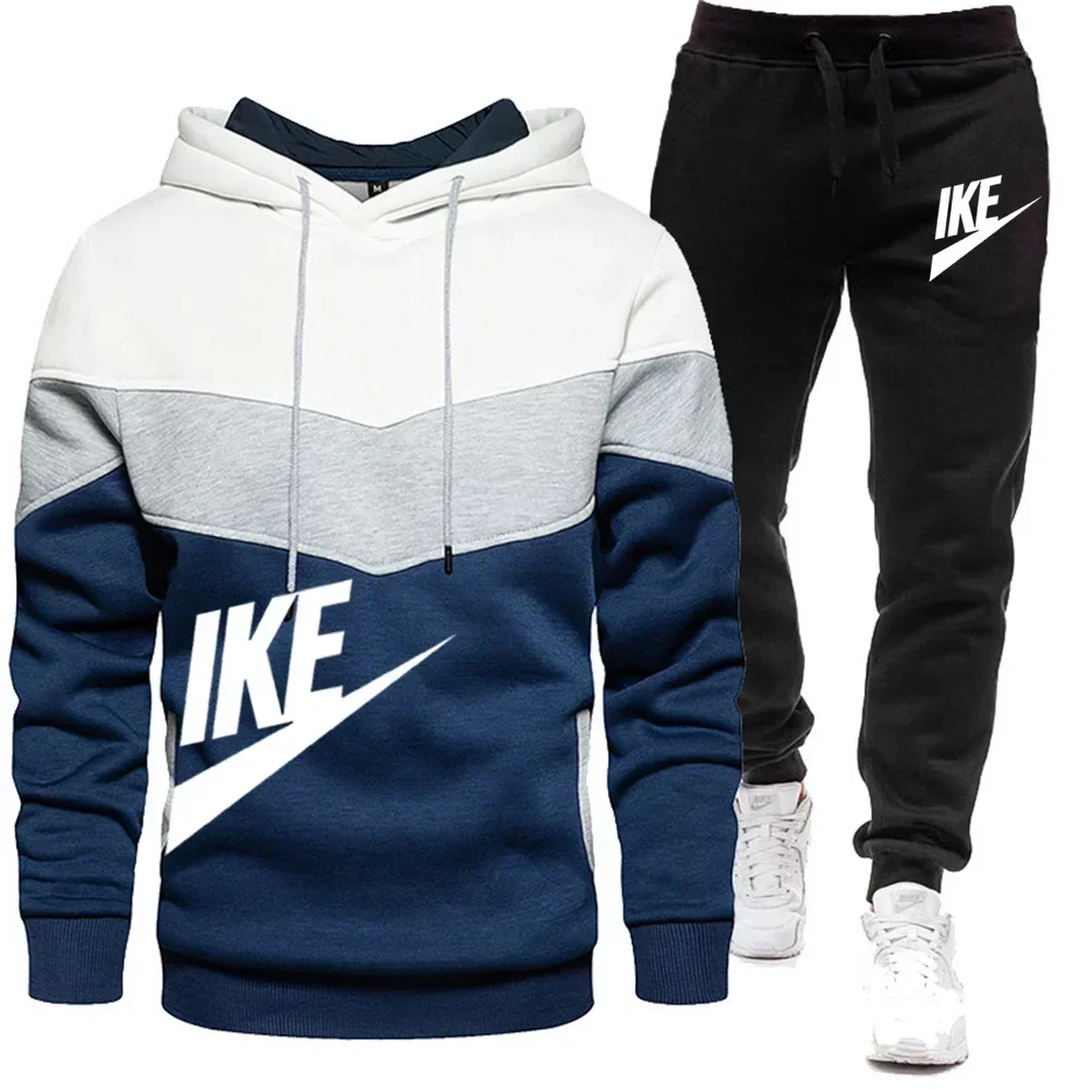 2023 New men's hooded sweatshirt and pants set, zippered casual sportswear, branded sportswear, autumn and winter novelty