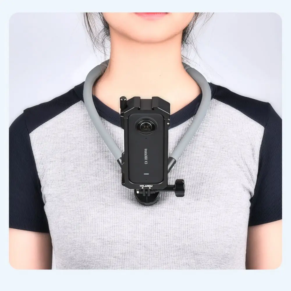 Yelangu-silicone Pescoço Hold Mount Gopro Hero 11 10 Insta360 x3 Dji Osmo Ação Câmera Telefone Vlog Acessórios - Image 5