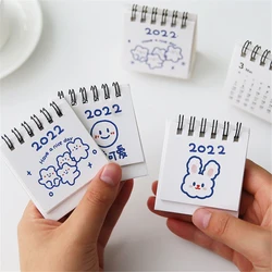 Mini calendrier 2022 motif d'ours Kawaii, décoration de bureau, calendrier de bureau, Plan mensuel et annuel, livre en spirale de dessin animé 