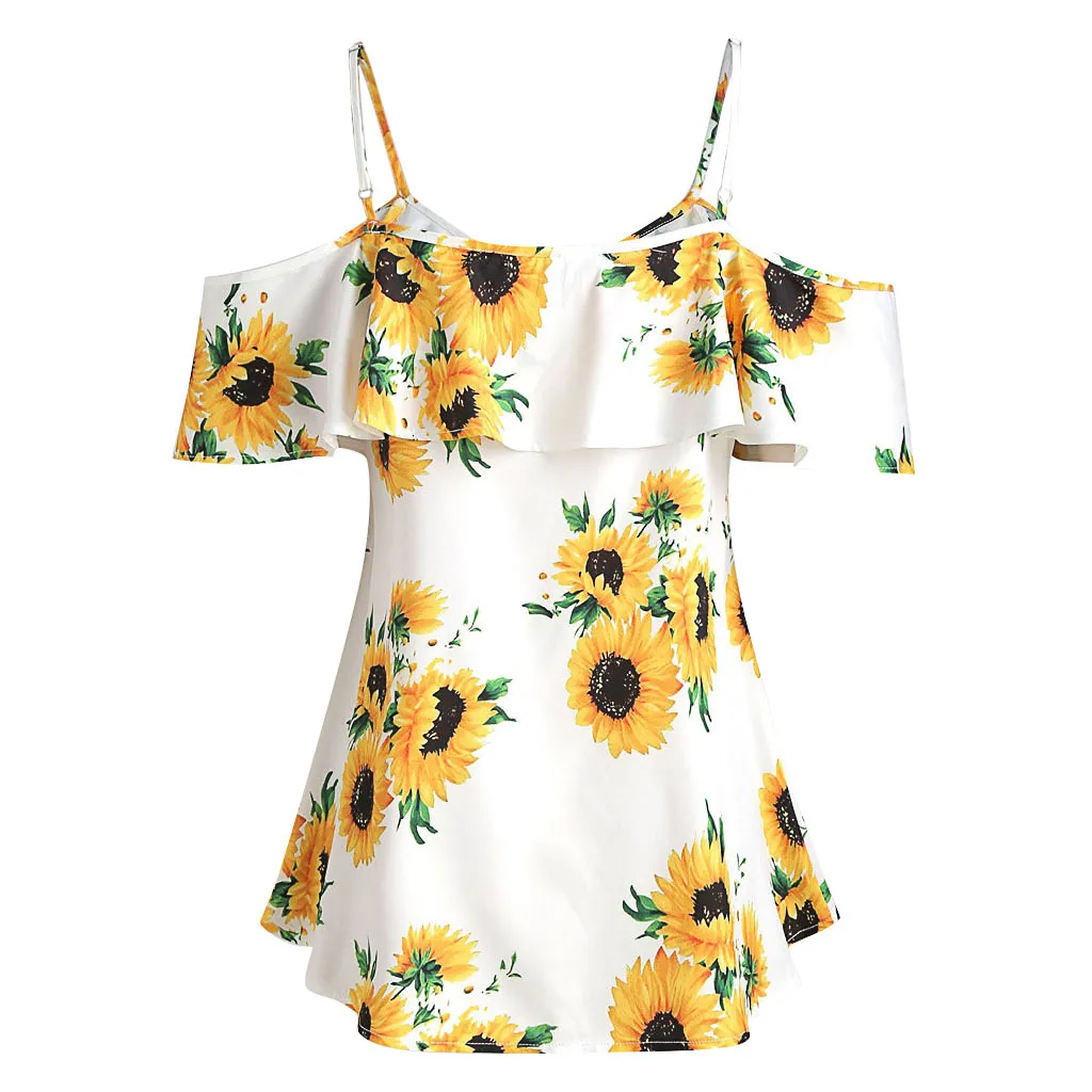 

Women Summer Sunflower Dress Sexy Strapless Camis Tops Midi Button Backless Floral Sundress Beach Female 2024 Women Clothes