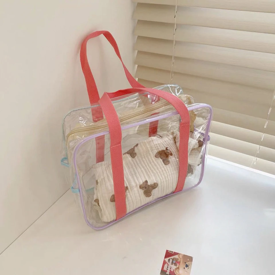 Swimming Beach Bag Transparent Waterproof Bag Travel Large Capacity Mommy Bags Shopping Portable Storage Diaper Bags 2
