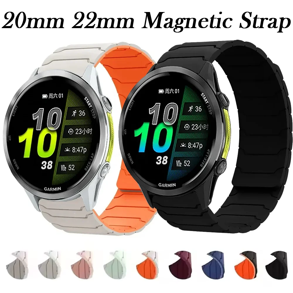 Magnetic Silicone Strap Bracelet, 20/22mm,