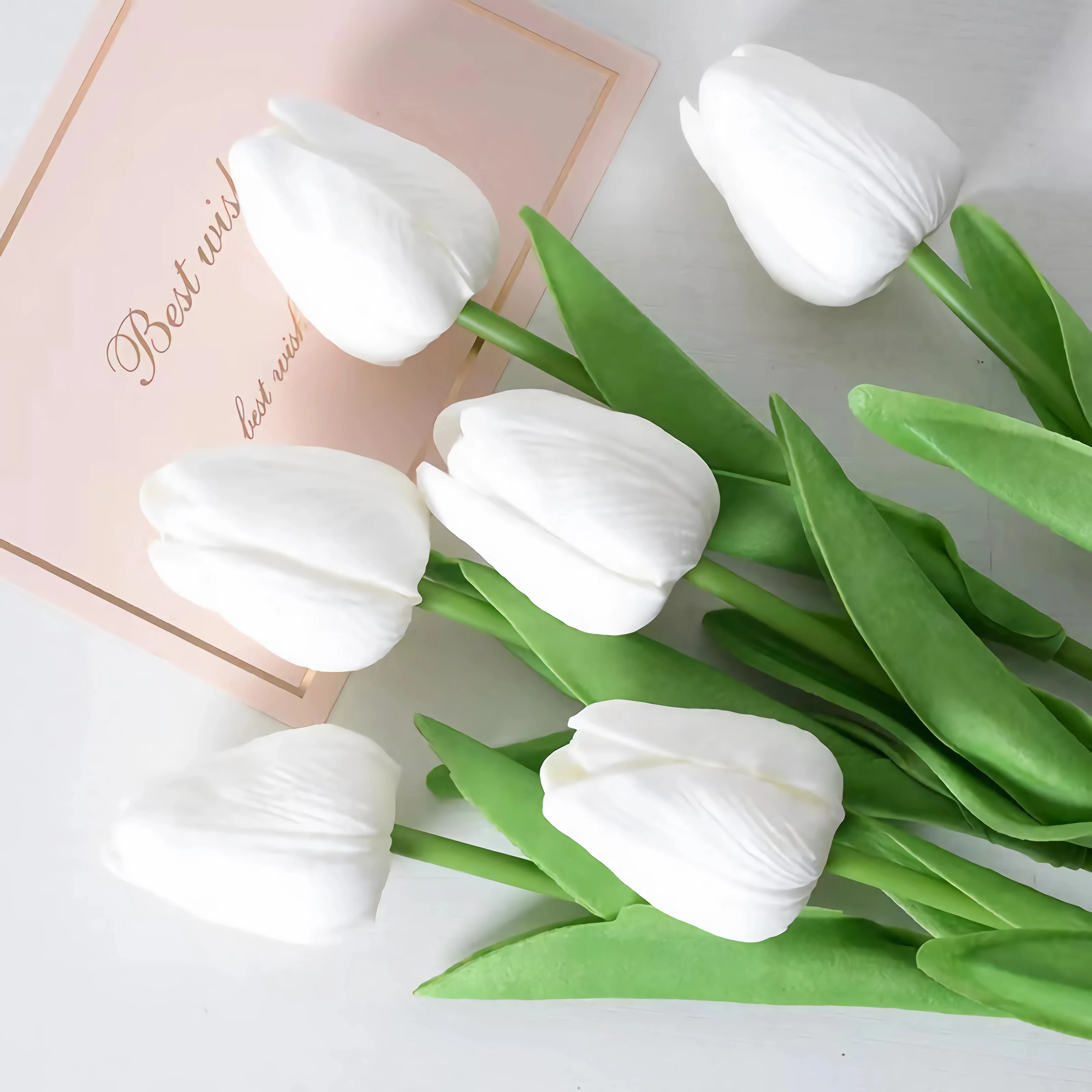 Tulip Stems 10 Real Touch Lifelike Artificial Flowers for Weddings Home & Holiday Decor
