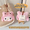 Cartoon Plush Doll Keychain Stuffed Melody Doll Name Sticker Pendant School Bag Charms Children Anti-Lost Name Tag 3
