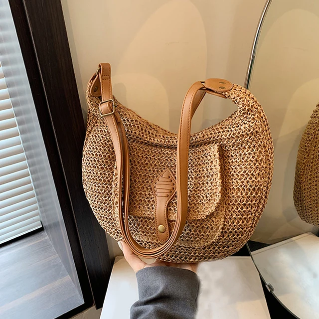 Bohemian Weave Straw Travel Tote