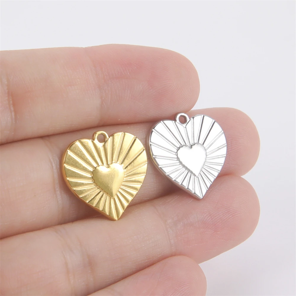 Großhandel 5 teile/los Edelstahl Liebe Herzen Charms Anhänger Halskette Ohrring Armband Schlüsselbund Diy Schmuck Machen Zubehör