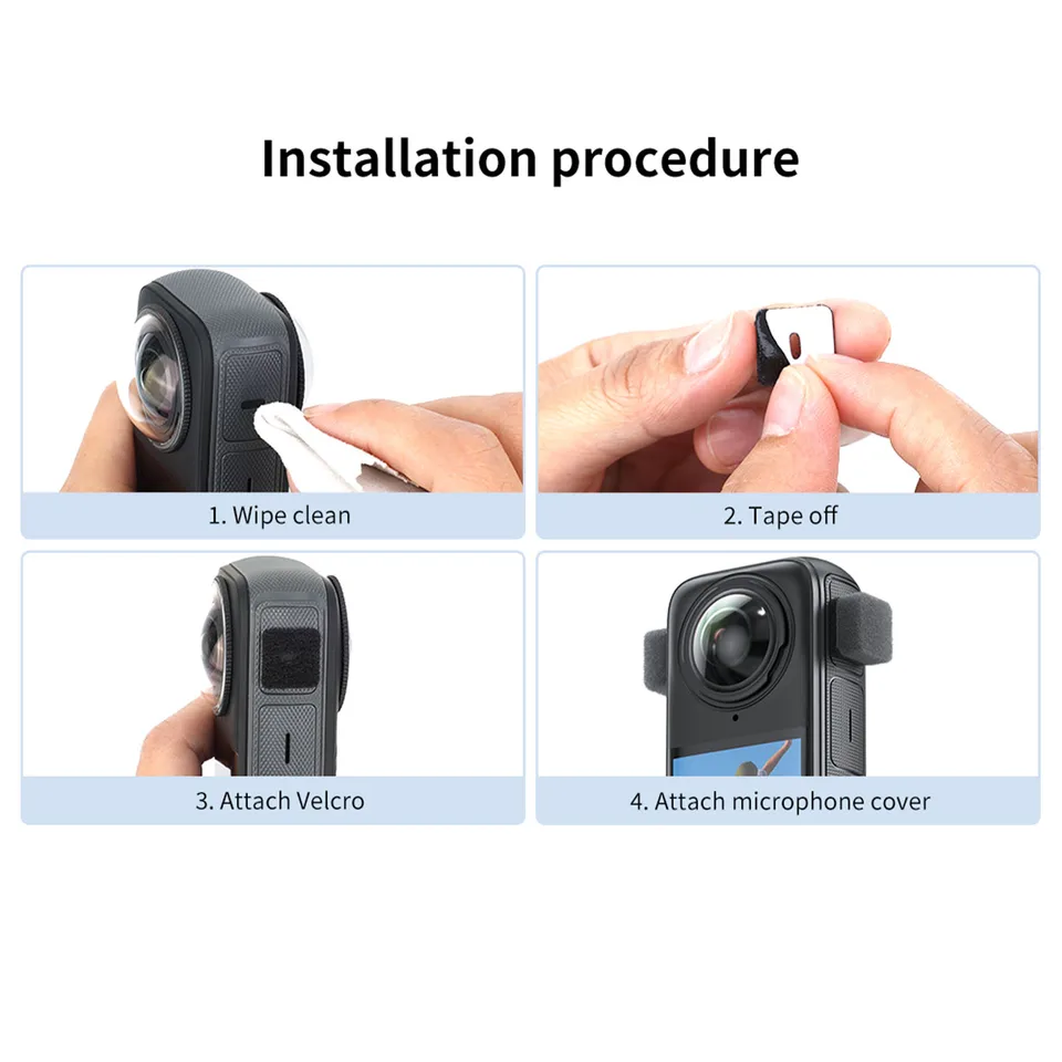 Camera Insta360 Lot De 6 Pare-vent Microphone Pour Insta360 X3/X4 - Éponge Anti-bruit - 13.5mm - Noir Protection Microphone X3 X4