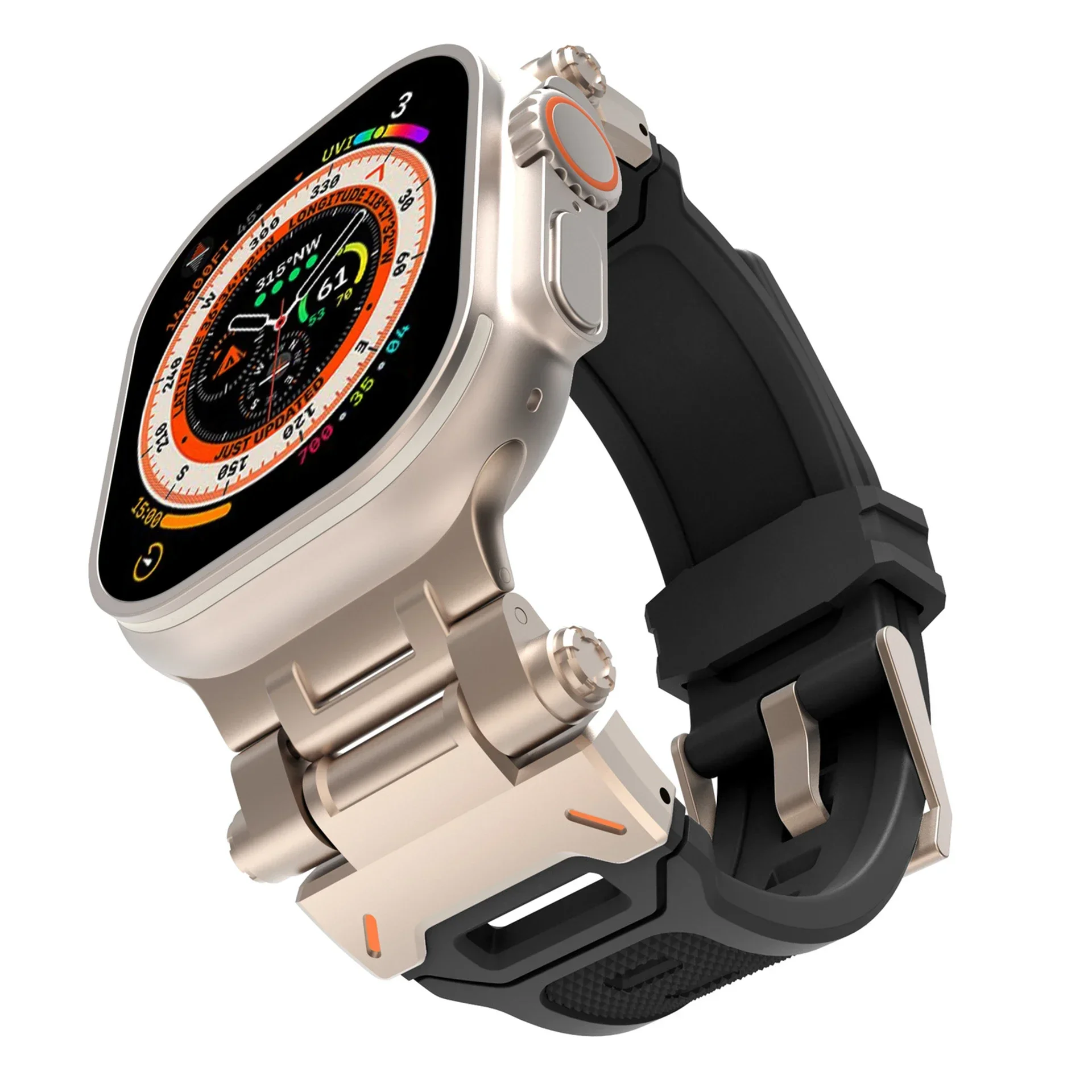 Titanium Color Silicone Sports Watch Band