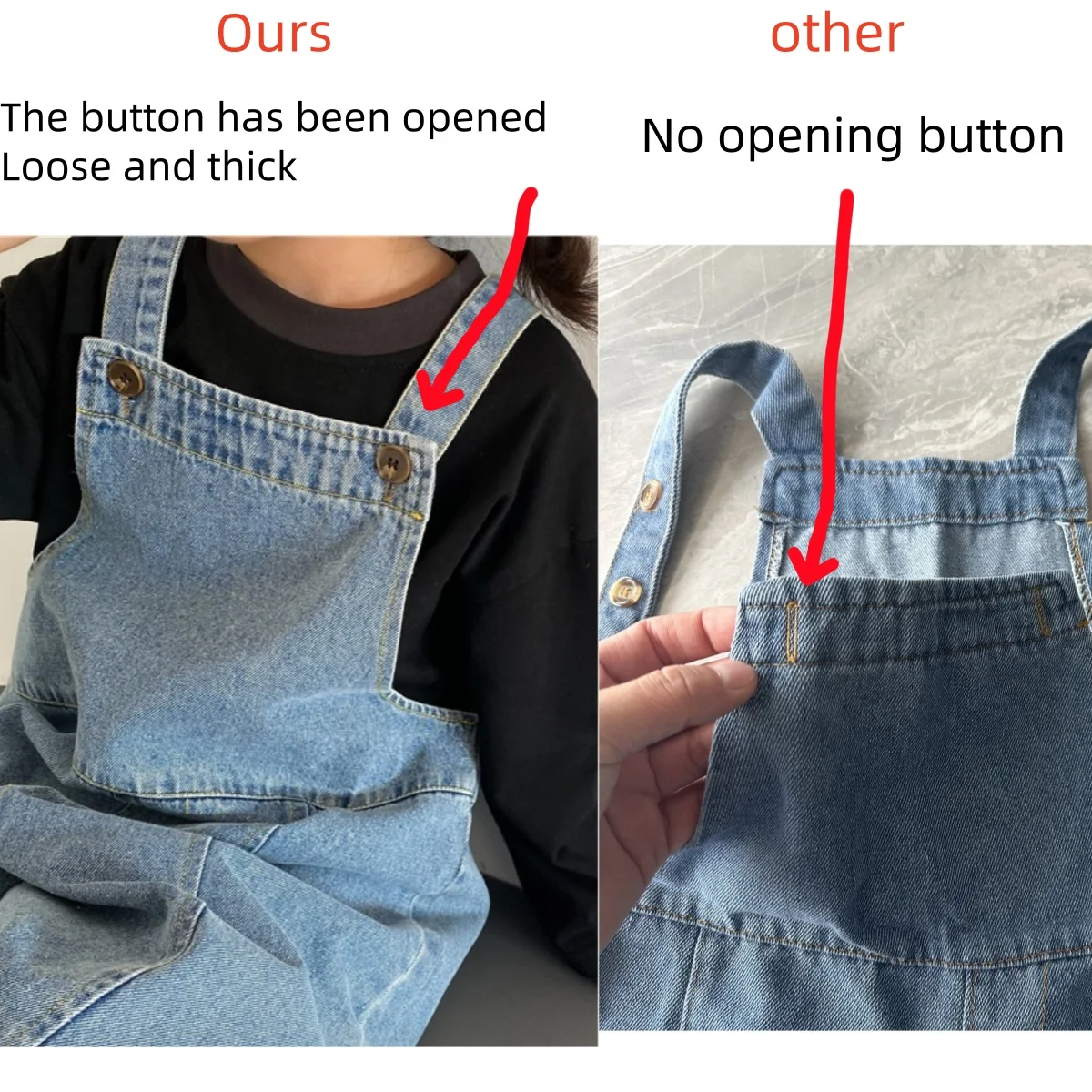 2025 Autumn New Children Loose Overalls Baby boys girls casual Jean Jumpsuit Solid Outwear Cloth 1-7Y Kids high qualit bib pants — view 3