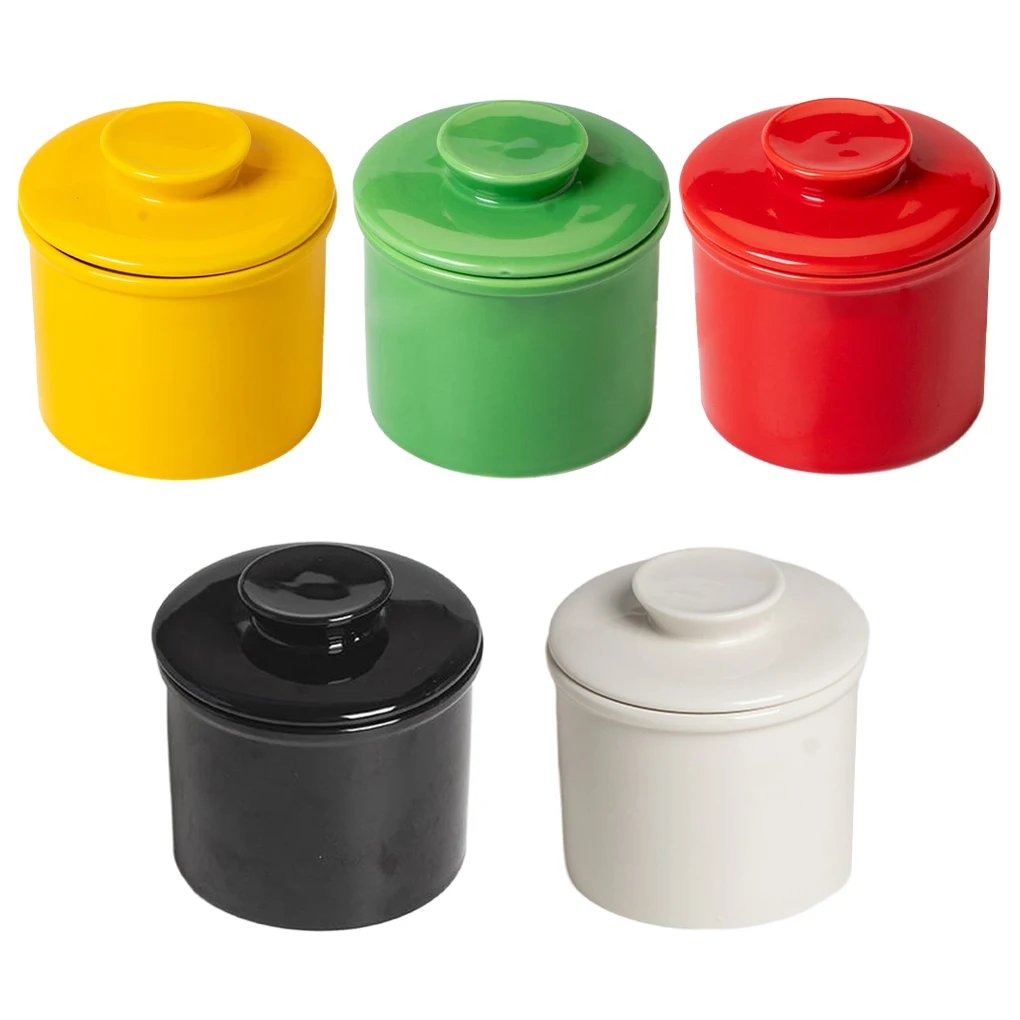 French Butter Crock For Counter With Lid Spreadable Butter Ceramic Bell Style Jar Dish Keeper Holder Jar