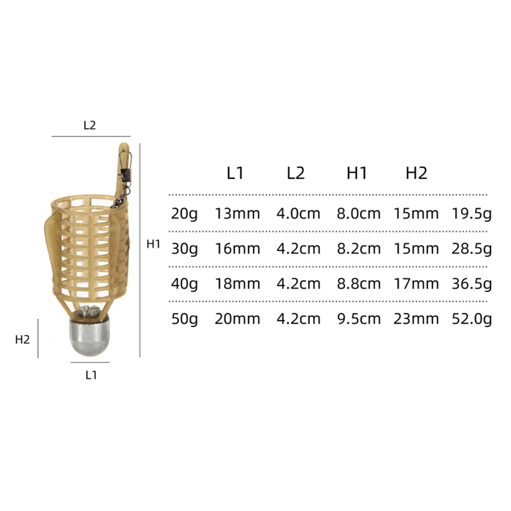 

Fishing Lure Cage With Line Hooks 20G-50G Length 47CM Fish Bait Feeder Basket Holder Fishing Tackle Accessories Tools Pesca