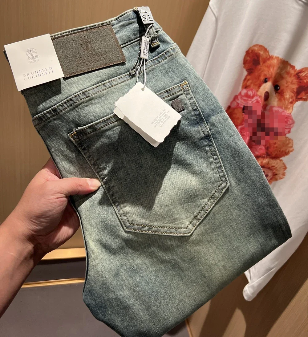 

BILLIONAIRE BLSK CPRT Jeans BC Thin cotton men 2024 Spring Summer new elastic comfort quality embroidery size 29-38 long pants