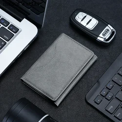 Unisex PU Leather Magnetic Cardholder Wallet (Grey)