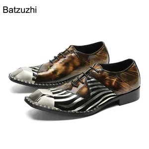 Image for Batzuzhi New Design Men's Shoes Lace-up Brown Leat 