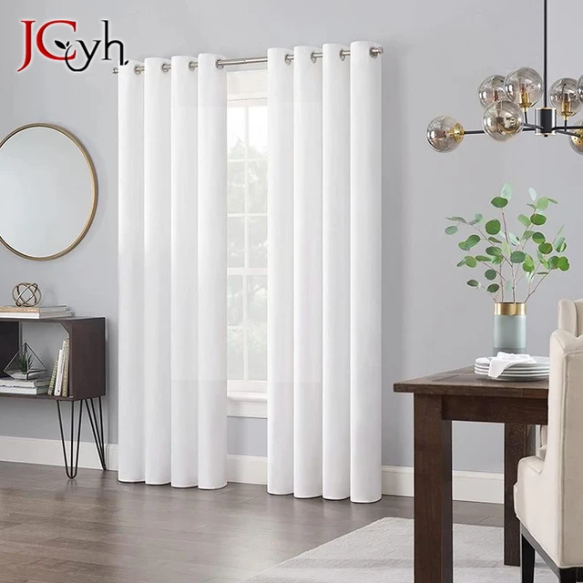 Cortinas opacas blancas modernas para sala de estar, cortina larga para  dormitorio de niñas, ventana, Cortinas de boda, decoración de habitaciones  - AliExpress