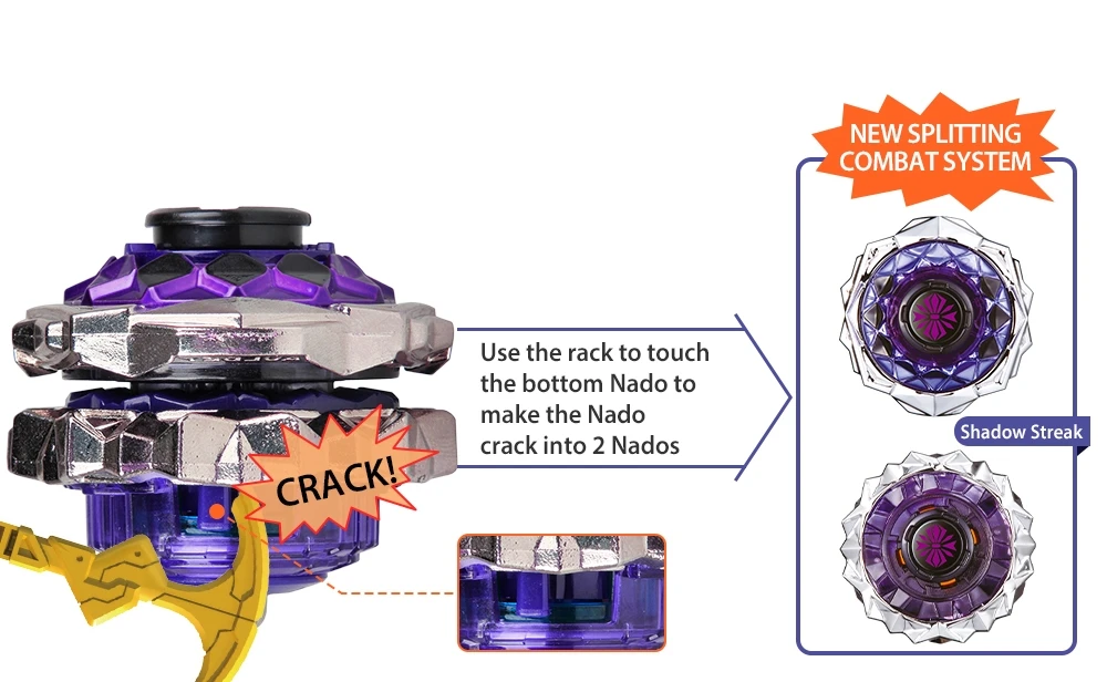 Unendlichkeit Nado 3 Original Riss Serie 2 In1 Split Transforming Metall Gyro Kampf Kreisel Mit Launcher Anime Kinder Spielzeug geschenk