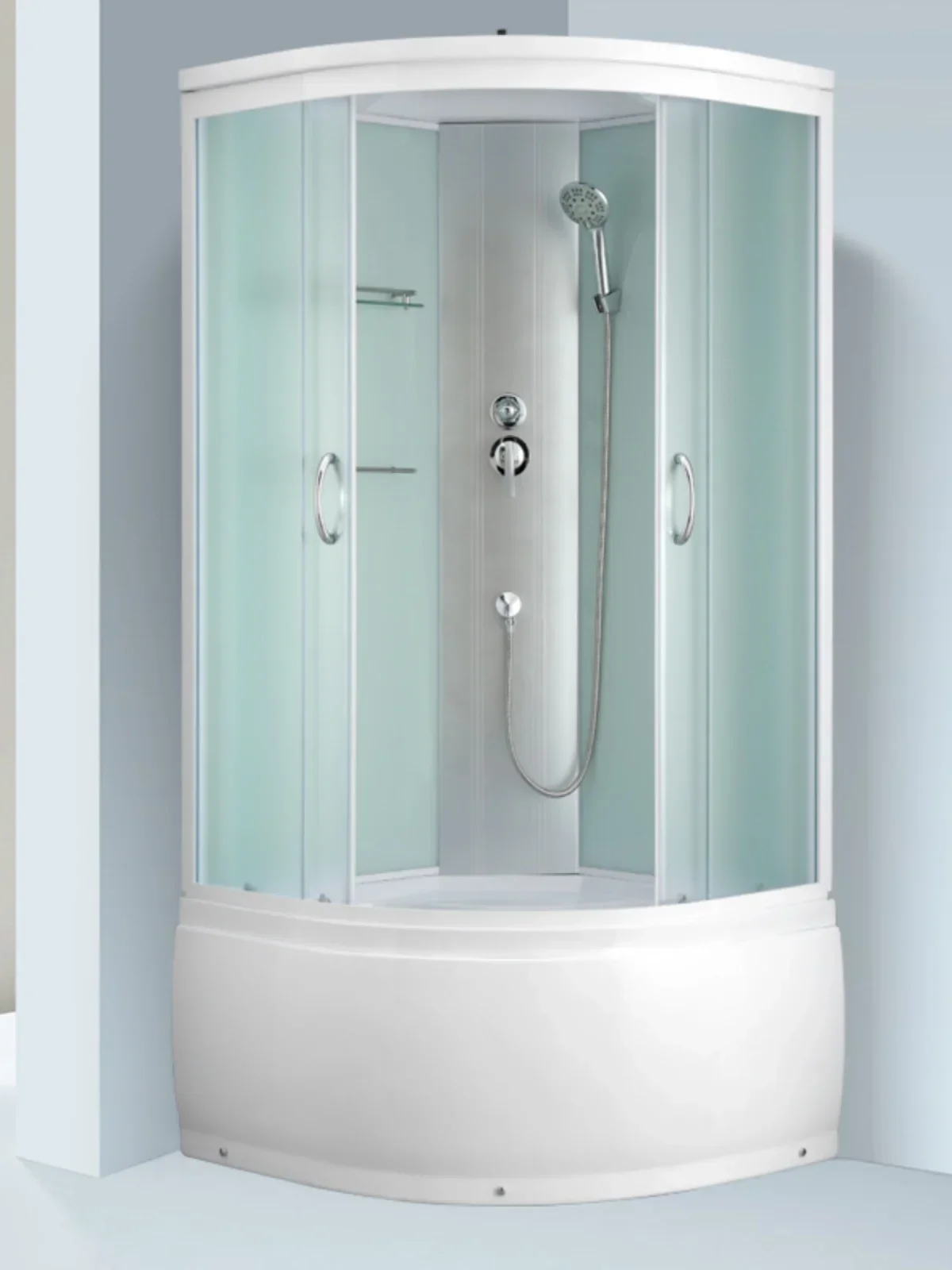 Home bathroom integrated bathroom, enclosed glass partition, mesh red shower room