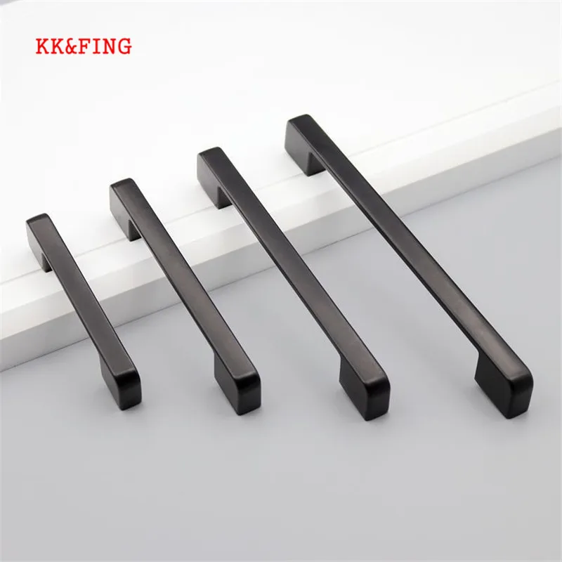 American Style Black Aluminum Cabinet Handles and Knobs Simple Kitchen Drawer Pulls Furniture Handle Door Hardware furniture handles kitchen door handles