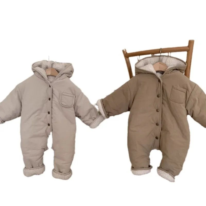 Kids Cotton Clothing Thickened Down Girls Jacket Baby Children Winter Warm Coat Zipper Hooded Costume Boys Outwear 2