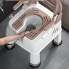 Non-Slip Bathing Stool, Emergency Shower Seat, Mobile Toilet with Backrest, Disabled Bath Aid for Elderly, Bathing Assist 1