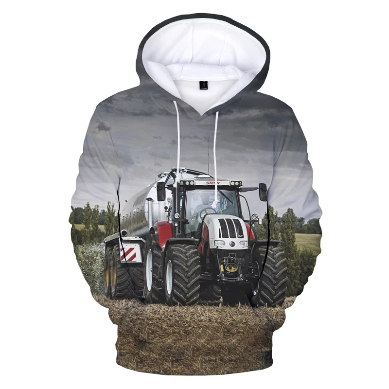 thumbnail image 1 of Sudadera con capucha con estampado 3D de tractor para hombre, sudaderas casuales divertidas, sudaderas, tops geniales, sudaderas de gran tamaño, novedad en sudaderas y sudaderas, 1 of 5