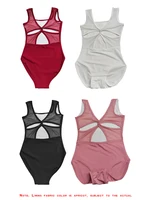 Women Ballet Leotards Trumpet Sleeve Dance Leotard Stand Collar Pleated Mesh Splice Gymnastics Leotard Women Ballet Bodysuit - Image 2