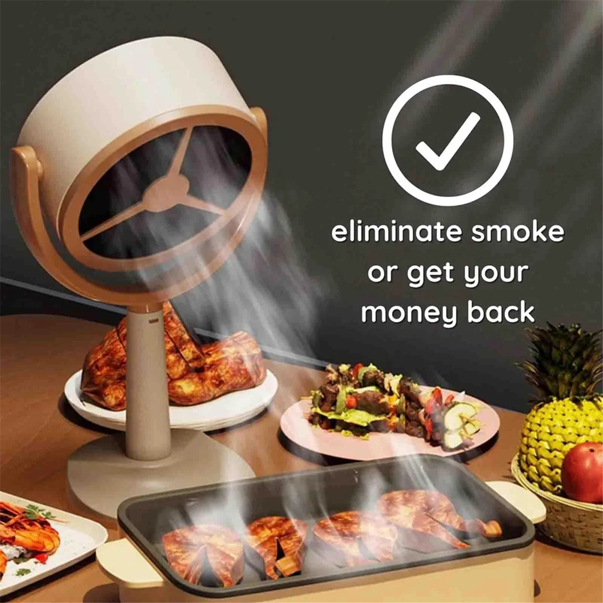 Portable Smoke Purifier Portable Kitchen Exhaust Fan Desktop Range Hoods Removable and Washable Exhaust Fan HOT