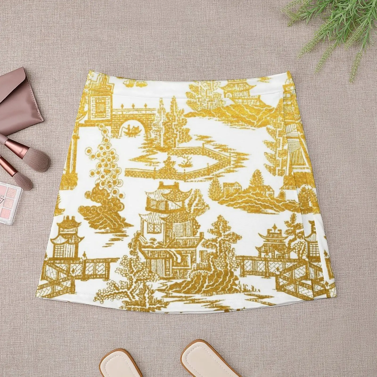 Golden Pagoda Chinoiserie Lovers Mini Skirt rave outfits for women Clothes for summer skirt skirt