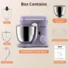 10-Speed With Pulse Button, Attachments include 6QT Bowl, Dough Hook, Beater, Whisk for Most Home Cooks, Vine Purple 2