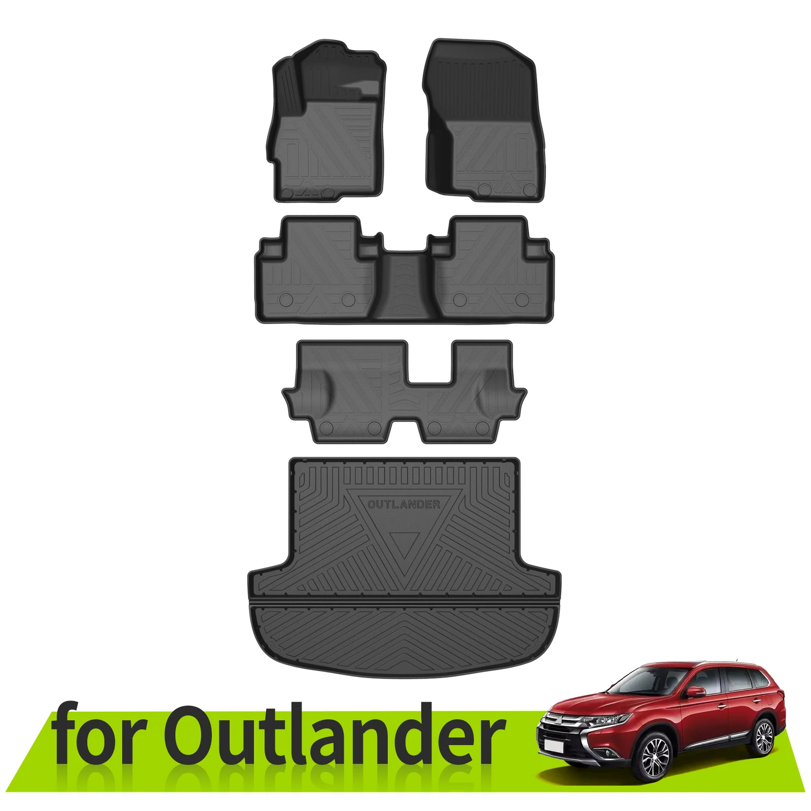 

Автомобильные коврики, коврик для багажника Mitsubishi Outlander 2016-2020, водонепроницаемые противоскользящие аксессуары из ТПЭ 3D, для вождения левой рукой