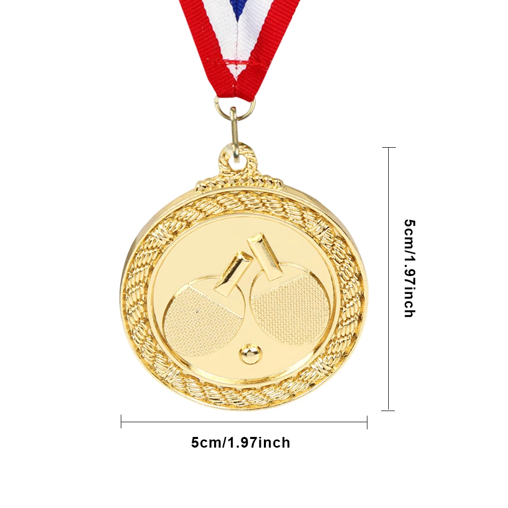 1/5/10pcs 5cm Table Tennis Medal Zinc Alloy Competition Gold/Silver/Bronze