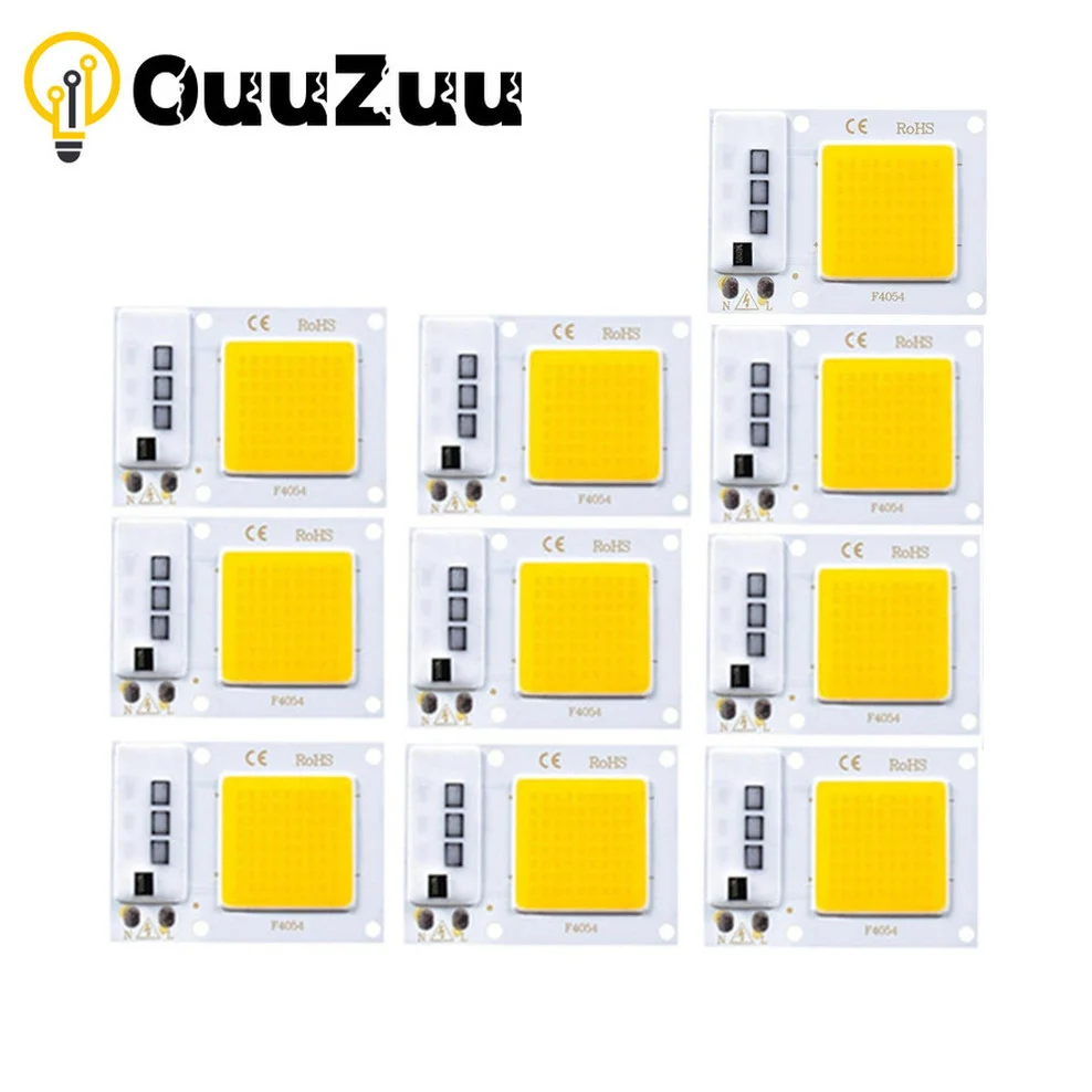 10pcs LED Chip 10W 20W 30W AC 220V COB Chip Smart IC No Need Driver LED Bulb LED Lamp Beads Flood Light Spotlight Diy Lighting