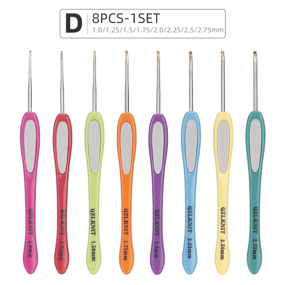 TSV Ergonomic Crochet Hooks Set, 12 Sizes 2mm-8mm, Aluminum Handle