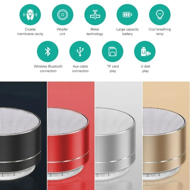 A10 Wireless Bluetooth Speakers Small Steel Cannon Subwoofer Loudspeaker Music Player Stereo Surround Sound Portable Mini Gift bluetooth speaker,portable speaker,mini bluetooth speaker,audio speaker,tweeter speaker,bass speaker,horn loudspeaker,sound machine,hifi speaker