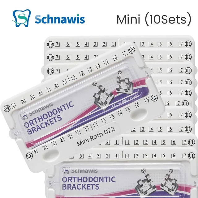 10Sets Dental Orthodontic Mini Metal Brackets Braces Roth MBT Edgewise 022"018" Slot 345 Hook Dentistry Material Dentist Tool