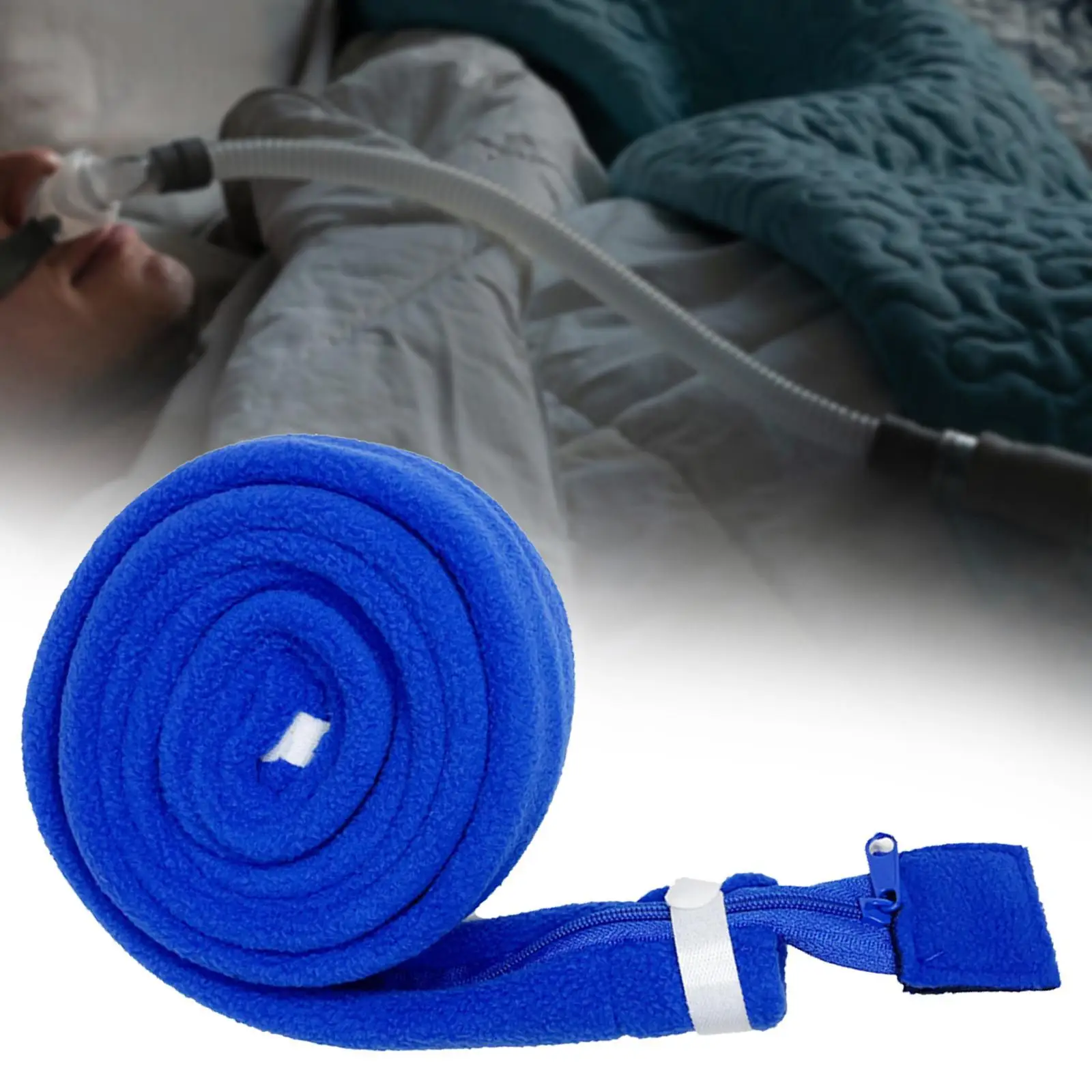 Cpap Hose Cover with Zipper Insulation Protection Soft Zippered Fleece Wrap 2