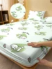 1 Cartoon Cute animal dog printed matte Fitted Sheet, bedroom printed bed cover, bedding (excluding pillowcases) 1