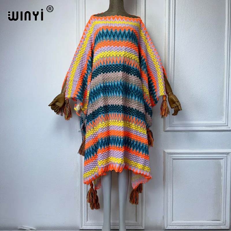 Poncho Womens Winter Dresses WINYI Winter Knitted Elastic Maxi
