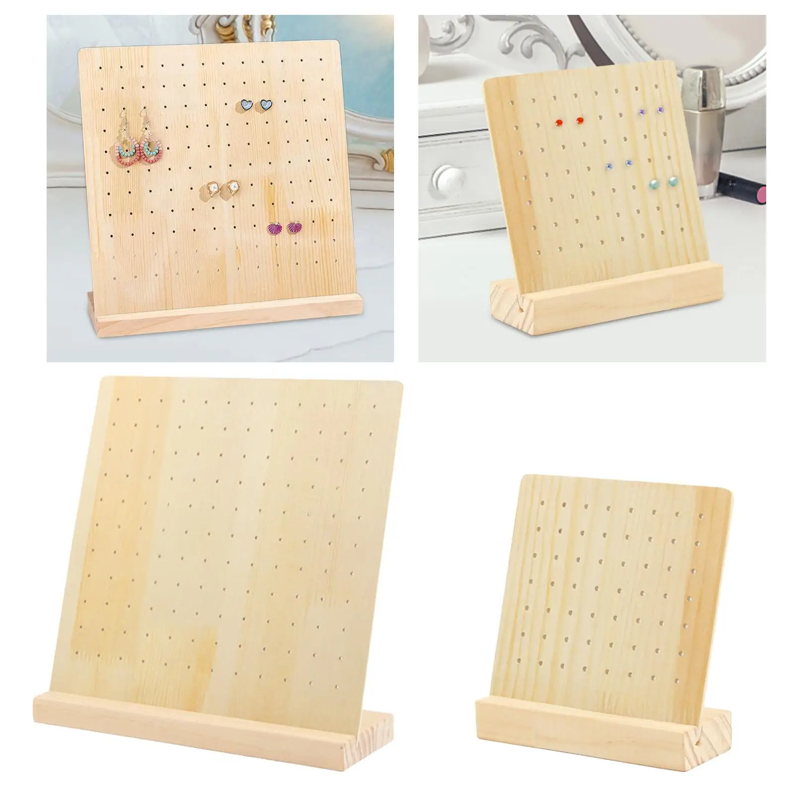 Wooden Pegboard Display Stand Retail Rack, Jewellery Display Rack Organizer for Selling Personal Usage, Craft Shows