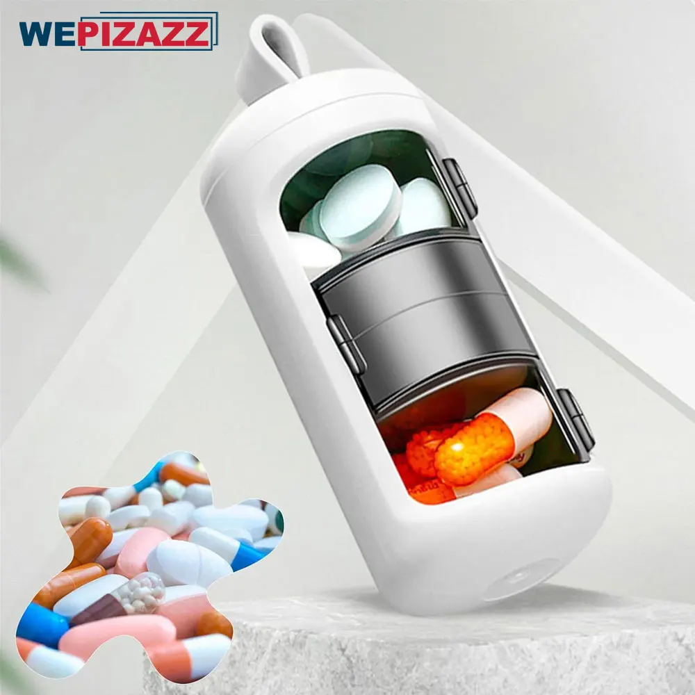 Compact BPA-Free Pill Organizer - Daily 3-Compartment Travel Case