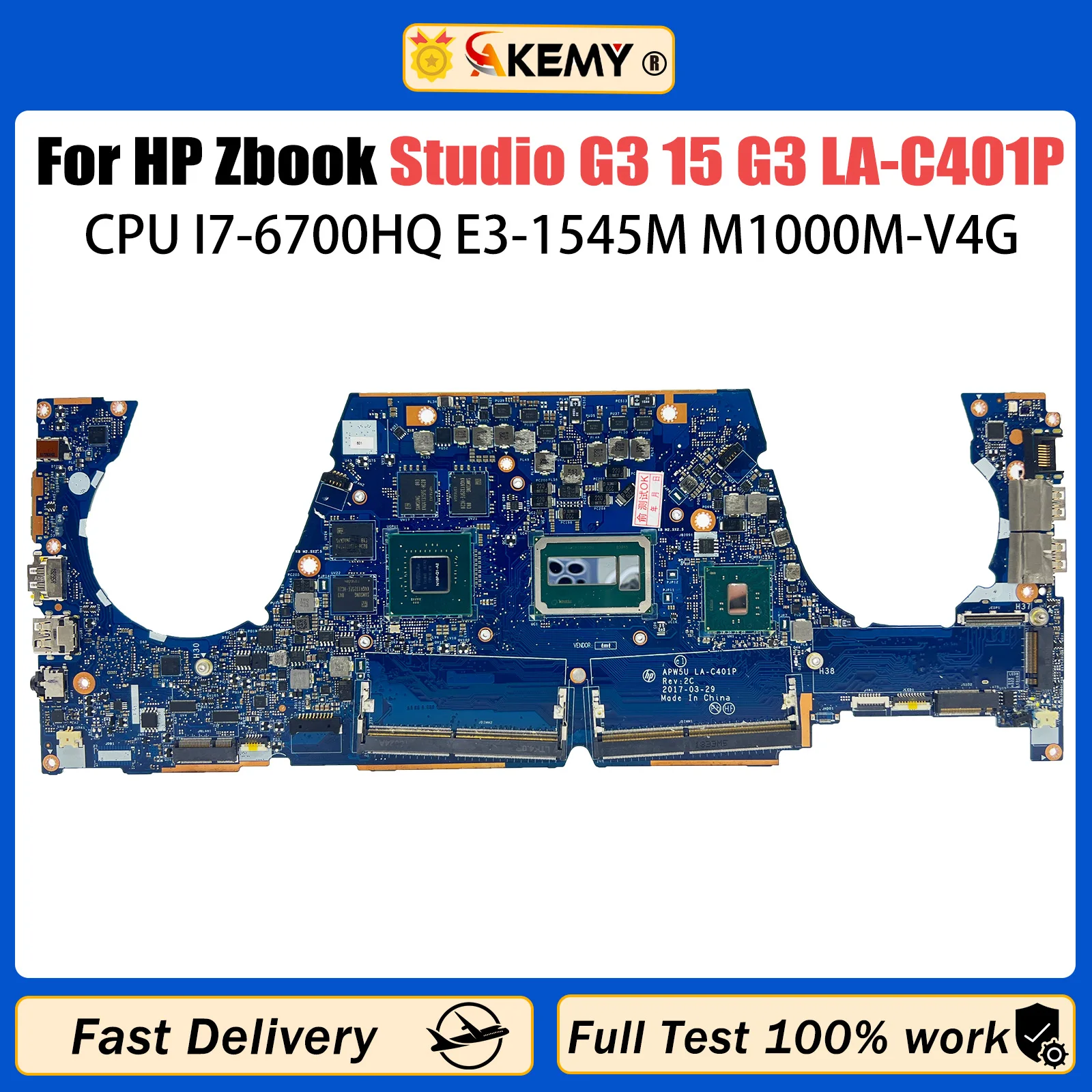 Carte Mère HP Zbook 15 G3 (i7-6700HQ) – Pour Pièces / Réparation – Réf 848219-001