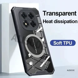 Transparent Heat Dissipation Case with HD Clear Protection for Redmi Note 14 5G (Black)