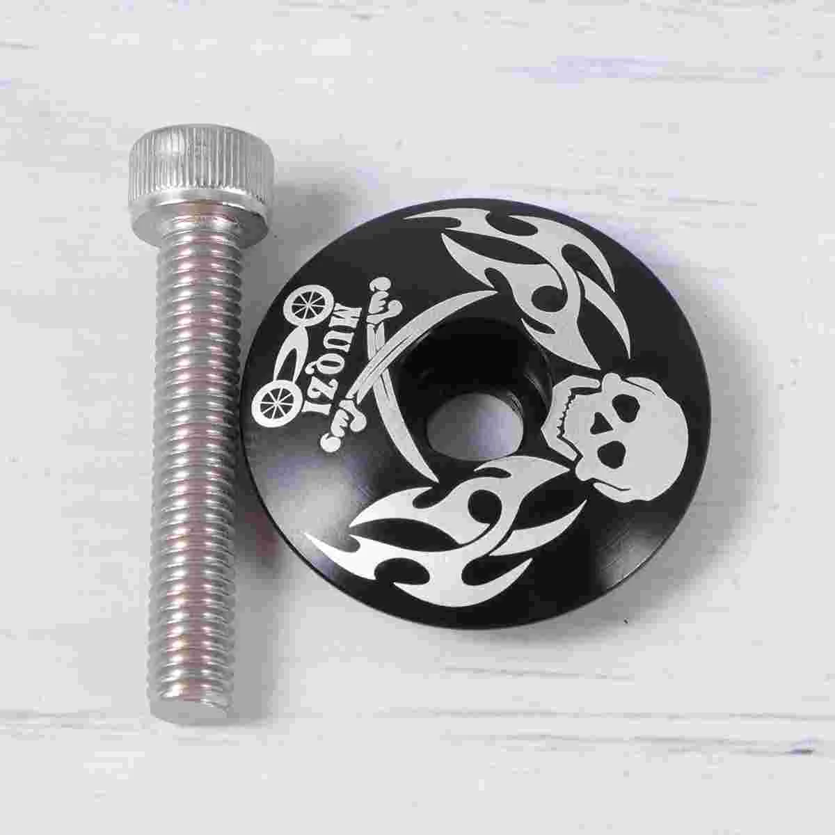 

286mm Pirate Pattern General Aluminum Alloy Headset Screw For Mountain Highway Bicycle(Black)