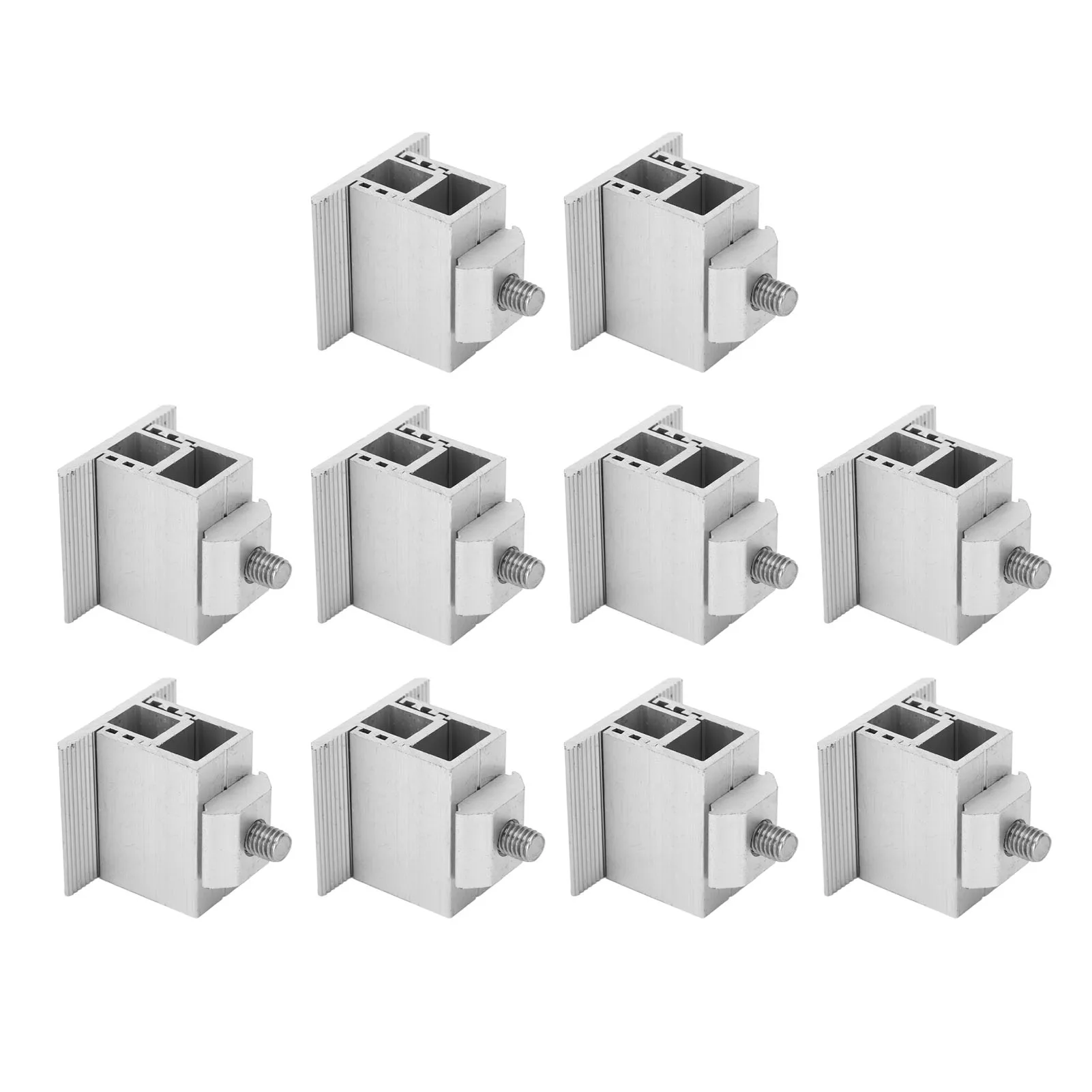 

10Pcs/set Adjustable PV Solar Panel Middle Clamp Aluminum Alloy Photovoltaic Solar Panel Mount Bracket Mid Clip Hardware