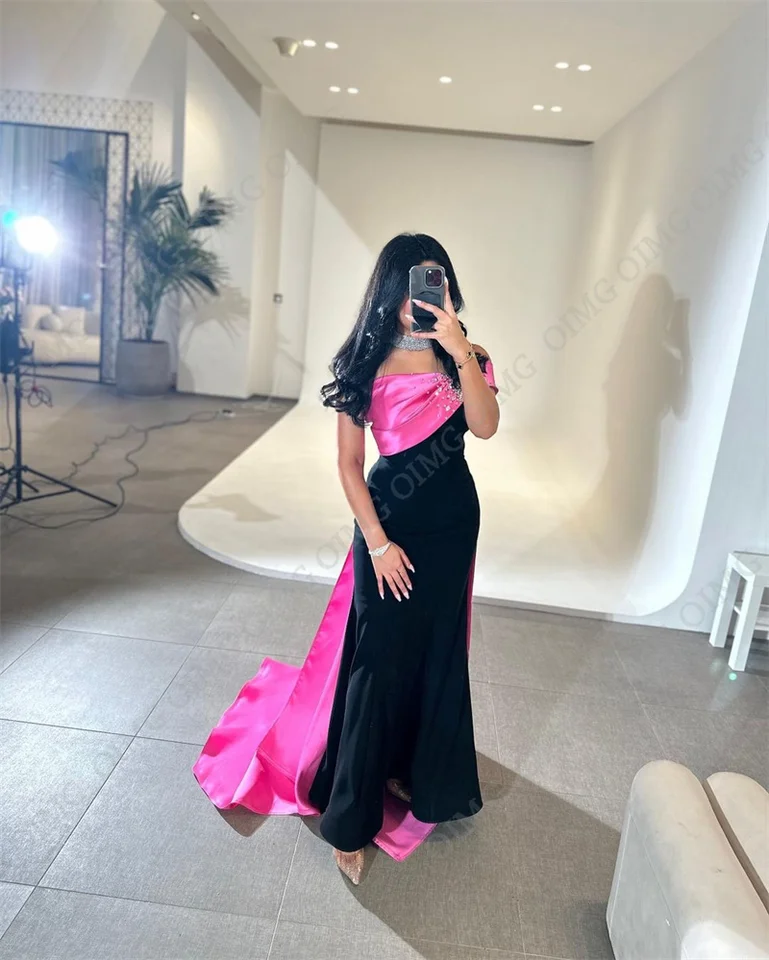 chinese dress ladies Black and Pink Colorblock Maxi Dress – BLANK main image 0