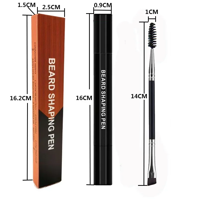 Waterproof Beard Pen Beard Filler Pencil And Brush Enhancer Lasting Repair Moustache Coloring Shaping Tools Hair Pencil